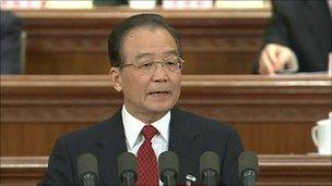 Chinese Premier Wen Jiabao speaking at the National People's Congress - 4 March 2011