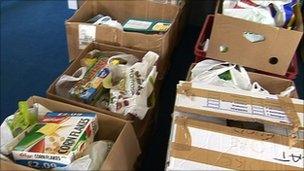 Food bank parcels