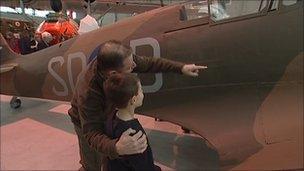 Visitors are shown the World's oldest Spitfire