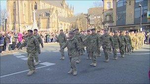 Medics from 207 Field Hospital on parade