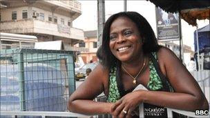 Vicky Hughton outside her shop in Liberation Road.