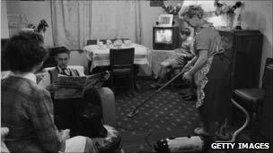 Generic picture of a woman doing housework in 1957