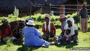 Lesotho women relaxing