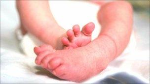 Feet of new born baby