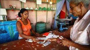 Shopping at state owned co-operative in Trinidad, Cuba