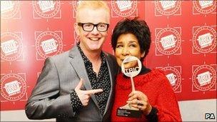 Chris Evans with Moira Stuart