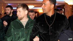 Ruud Gullit, right, with President Kadyrov