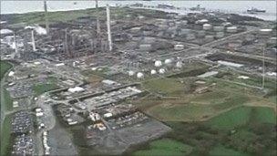 The Chevron oil refinery in Pembrokeshire