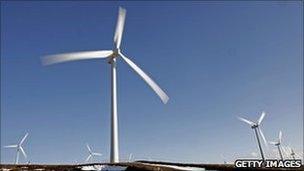 The skyline at the Braes of Doune wind farm in Stirling