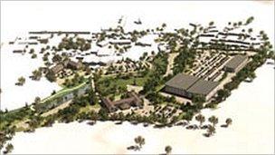 An artist's impression of the Bath House site