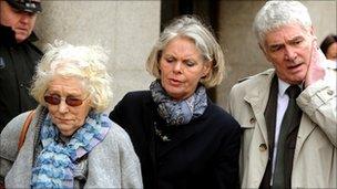 (from left) Daniel Morgan's mother Isobel Hulsmann, sister Jane Royds and brother Alastair Morgan