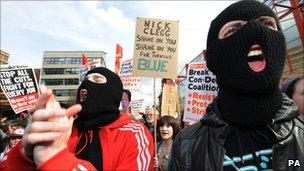 Protesters at Lib Dem conference