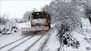 A snow plough in Scotland