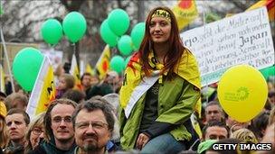 Anti-nuclear demonstrators in Germany (12 March 2011)