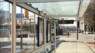 Bus shelter outside At-Bristol