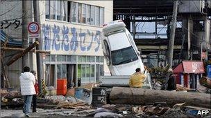 Tsunami damage in Ofunato, Iwate prefecture