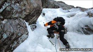 Ice climbing. Pic: Christopher Sleight