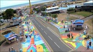 Pavement art at the 2010 SO Festival in Skegness