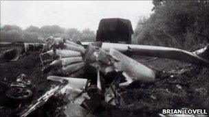 Shattered remains of the Vampire which crashed in 1952