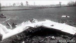 Shattered remains of the Vampire which crashed in 1952