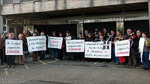 Supporters for Cornwall stadium at County Hall