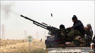 Rebel fighter in Ajdabiya