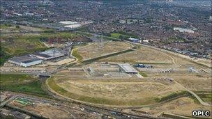 Aerial shot of Neighbourhood 2 on the Olympic Park