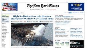 New York Times website, 17 March 2011