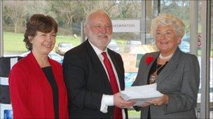 Labour Council member Jude Robinson, Labour MP Frank Dobson, Cornwall Council chairman Pat Harvey
