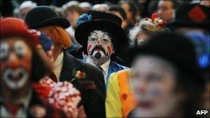 Clowns at Joseph Grimaldi memorial service in 2011