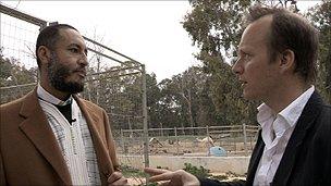 Saadi Gaddafi with Panorama's Paul Kenyon