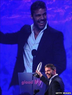 Ricky Martin onstage at the 22nd Annual Glaad Media Awards in New York