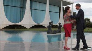 Dilma Rousseff and Barack Obama in Brasilia