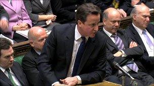 David Cameron in the Commons