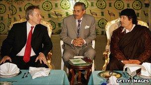 Gaddafi wtih Tony Blair