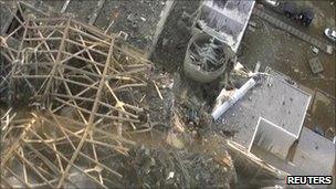 Damaged No 3 reactor at the Fukushima Daiichi nuclear plant