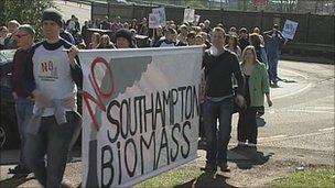 Biomass protests