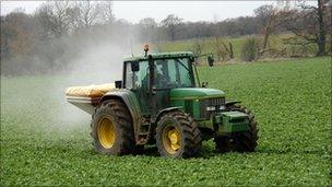 Tractor in a field