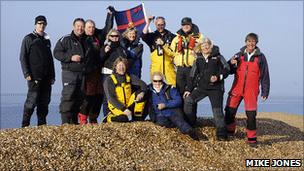 Group on the island