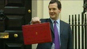 Chancellor George Osborne leaving for his Budget speech