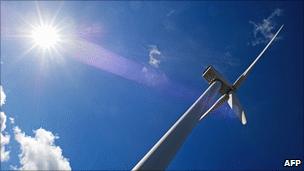 Sun and wind turbine