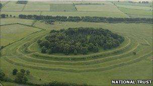 Badbury Rings. Copyright of the National Trust.