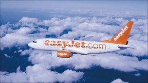 Easyjet plane in flight