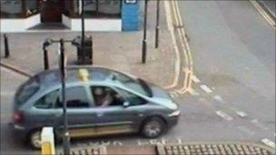 CCTV image of Bird driving around Whitehaven