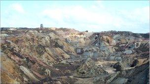 Old mines works at Parys Mountain