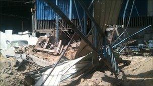 Metal workshop destroyed in Israeli raid