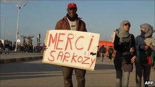 Man in Benghazi with a placard