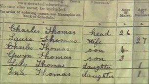 1911 Census showing the names of Ena Pugh and Lily Millward