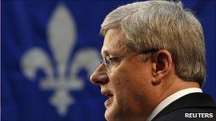 Stephen Harper speaking in L'Ancienne-Lorette , 26 Mar 2011