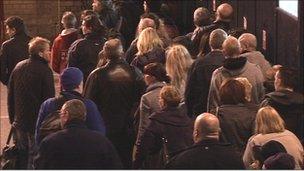 Passengers at York station